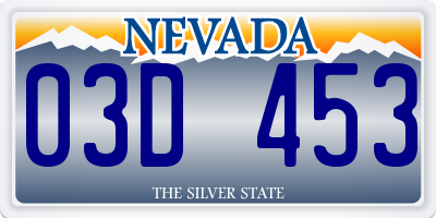 NV license plate 03D453