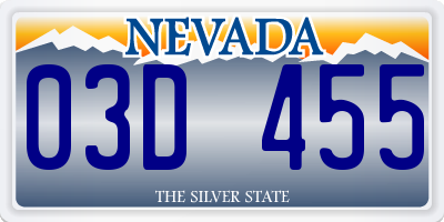 NV license plate 03D455