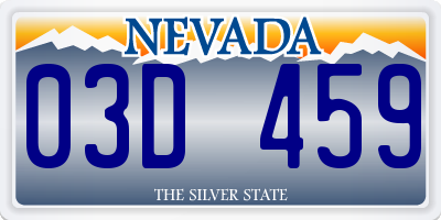 NV license plate 03D459