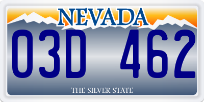 NV license plate 03D462