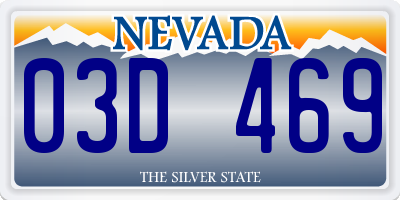 NV license plate 03D469