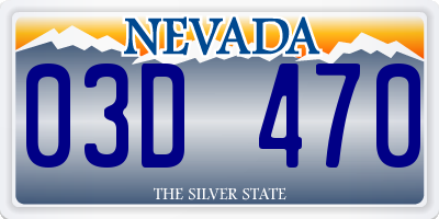 NV license plate 03D470