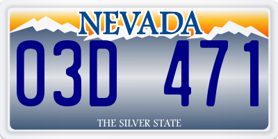 NV license plate 03D471