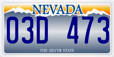 NV license plate 03D473