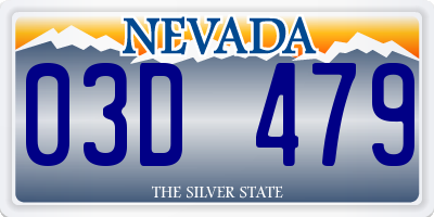 NV license plate 03D479