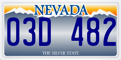 NV license plate 03D482