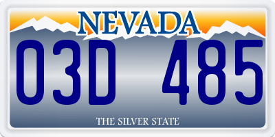 NV license plate 03D485