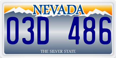 NV license plate 03D486