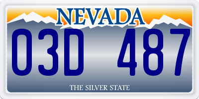 NV license plate 03D487