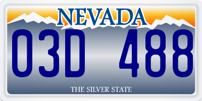 NV license plate 03D488
