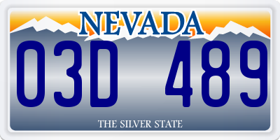 NV license plate 03D489