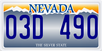 NV license plate 03D490