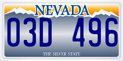 NV license plate 03D496