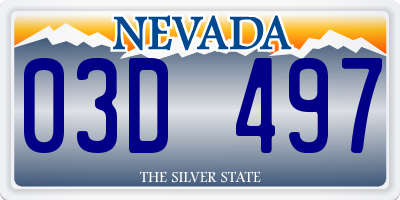 NV license plate 03D497