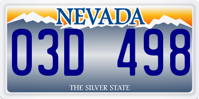 NV license plate 03D498