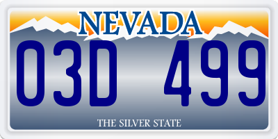 NV license plate 03D499