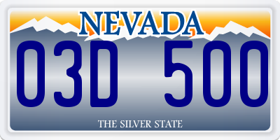 NV license plate 03D500