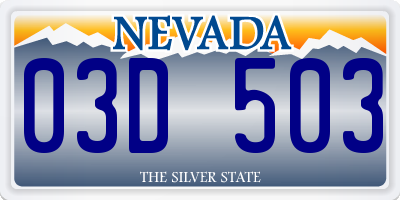 NV license plate 03D503