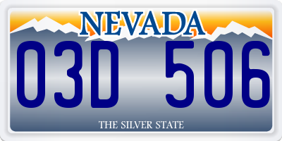 NV license plate 03D506