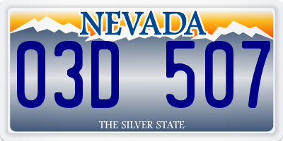 NV license plate 03D507