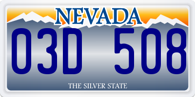 NV license plate 03D508