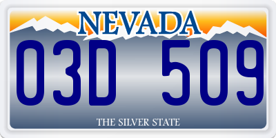 NV license plate 03D509