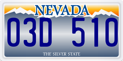 NV license plate 03D510