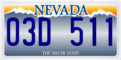 NV license plate 03D511