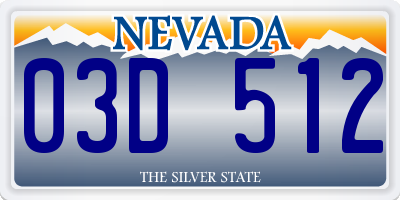 NV license plate 03D512