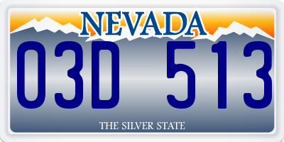 NV license plate 03D513