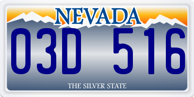 NV license plate 03D516