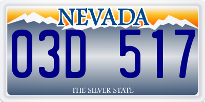 NV license plate 03D517