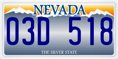 NV license plate 03D518