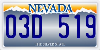 NV license plate 03D519