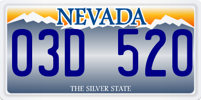 NV license plate 03D520