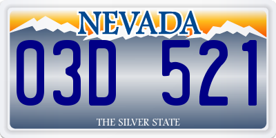 NV license plate 03D521