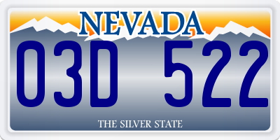 NV license plate 03D522