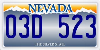 NV license plate 03D523