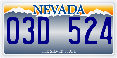 NV license plate 03D524