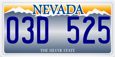 NV license plate 03D525