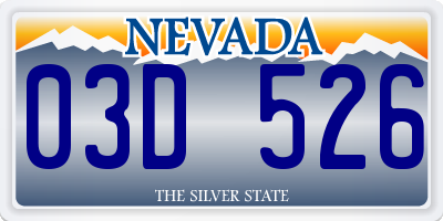 NV license plate 03D526