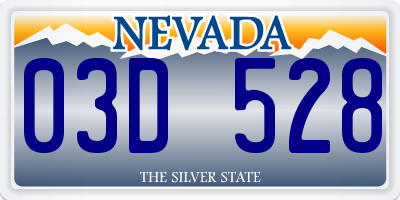 NV license plate 03D528