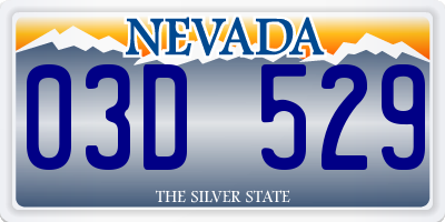 NV license plate 03D529