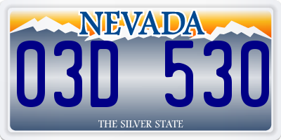 NV license plate 03D530