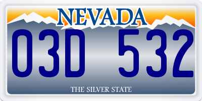 NV license plate 03D532