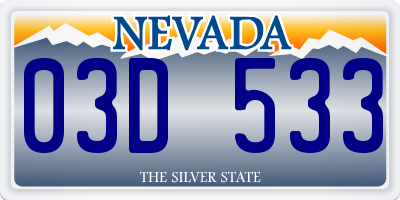 NV license plate 03D533