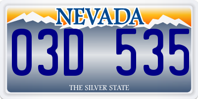 NV license plate 03D535