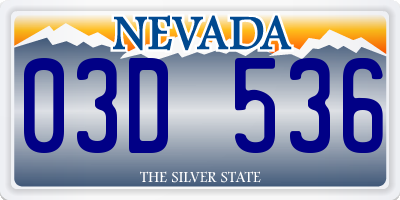 NV license plate 03D536