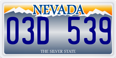 NV license plate 03D539