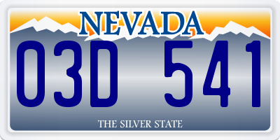 NV license plate 03D541